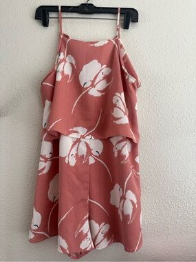 Women’s Floral Pink Halter Romper